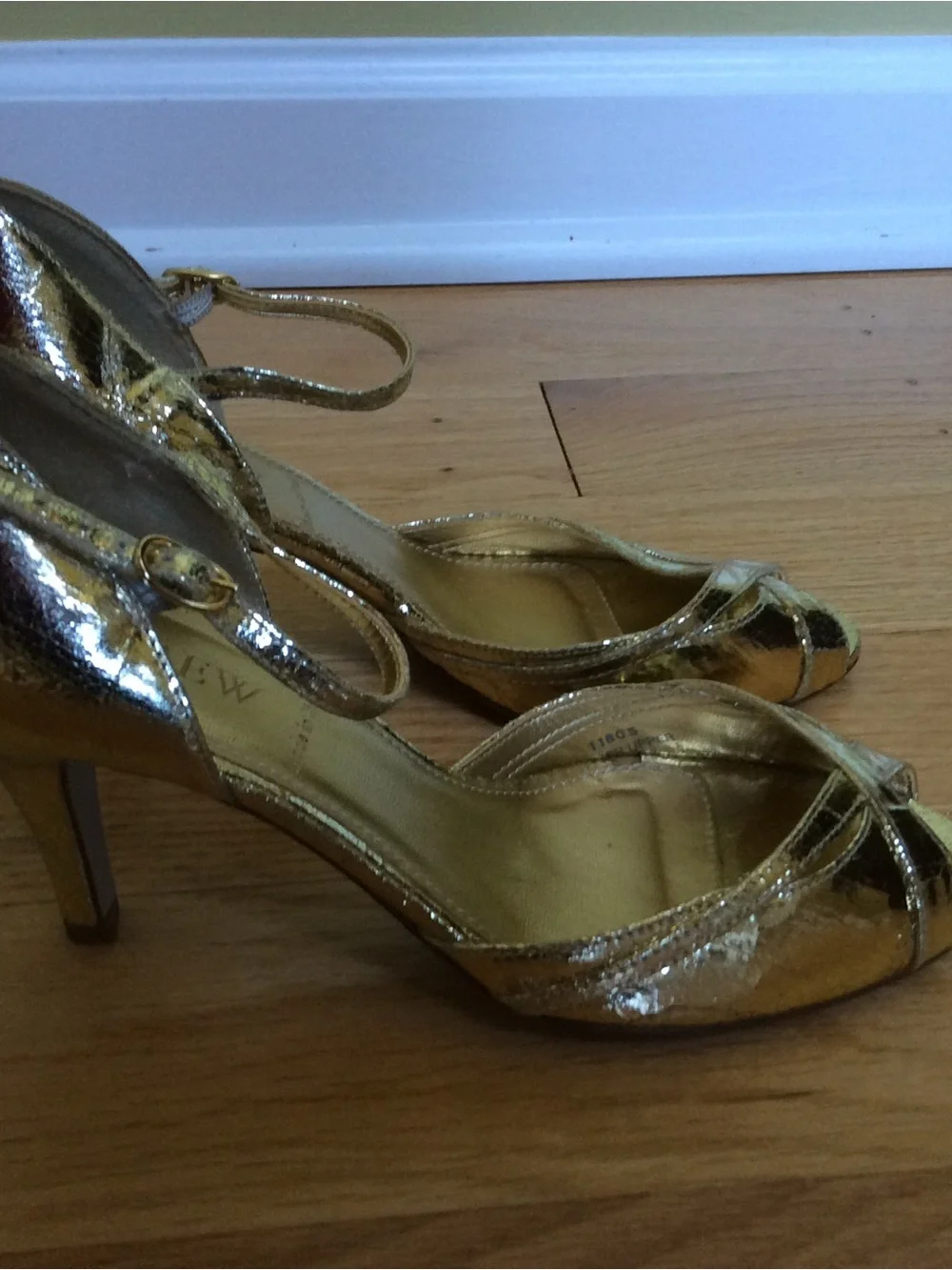 J. Crew Nicolette Gold Open-Toe Heels with Ankle Strap - NEW IN BOX - SIZE 6.5